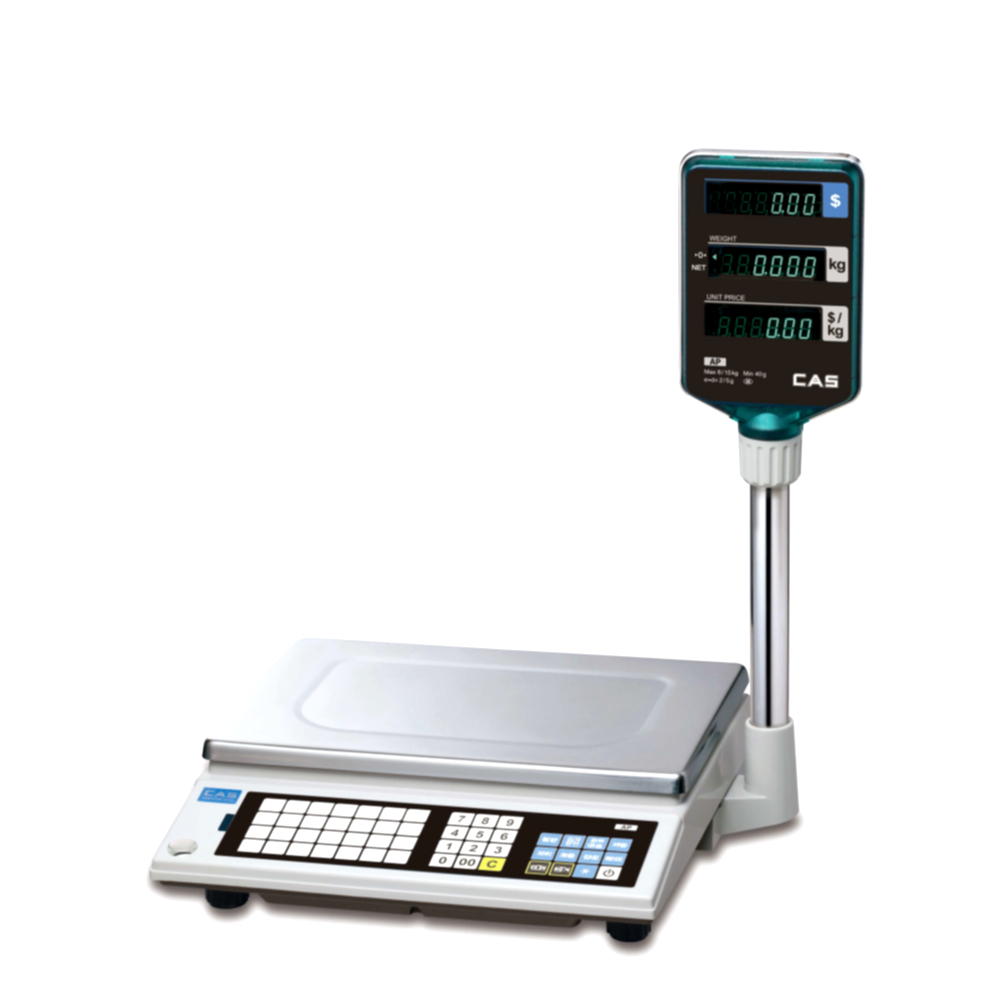Торговые весы CAS AP-1 c интерфейсом RS 232 и памятью Торговые весы CAS AP-1 c интерфейсом RS 232 и памятью