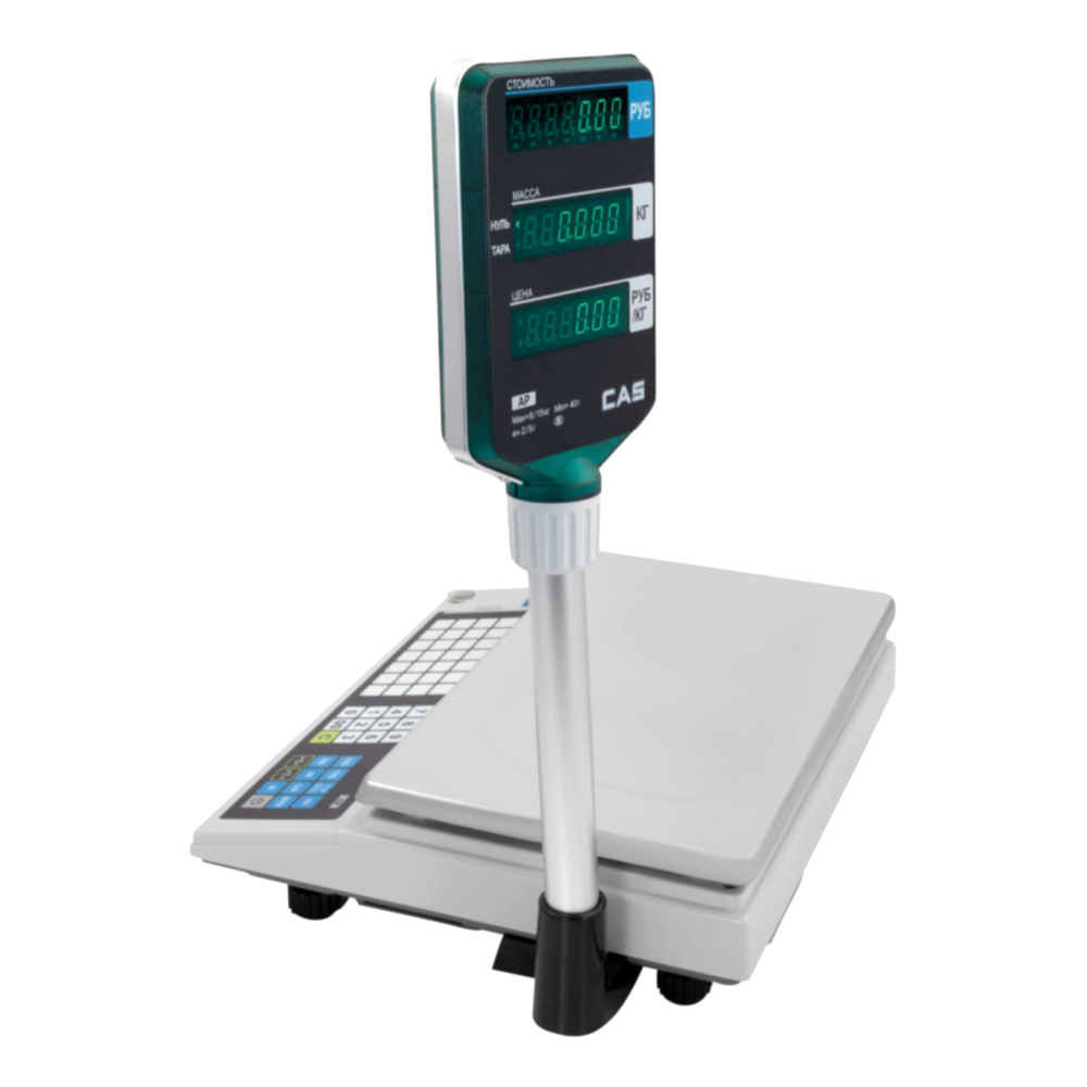 Торговые весы CAS AP-1 c интерфейсом RS 232 и памятью Торговые весы CAS AP-1 c интерфейсом RS 232 и памятью