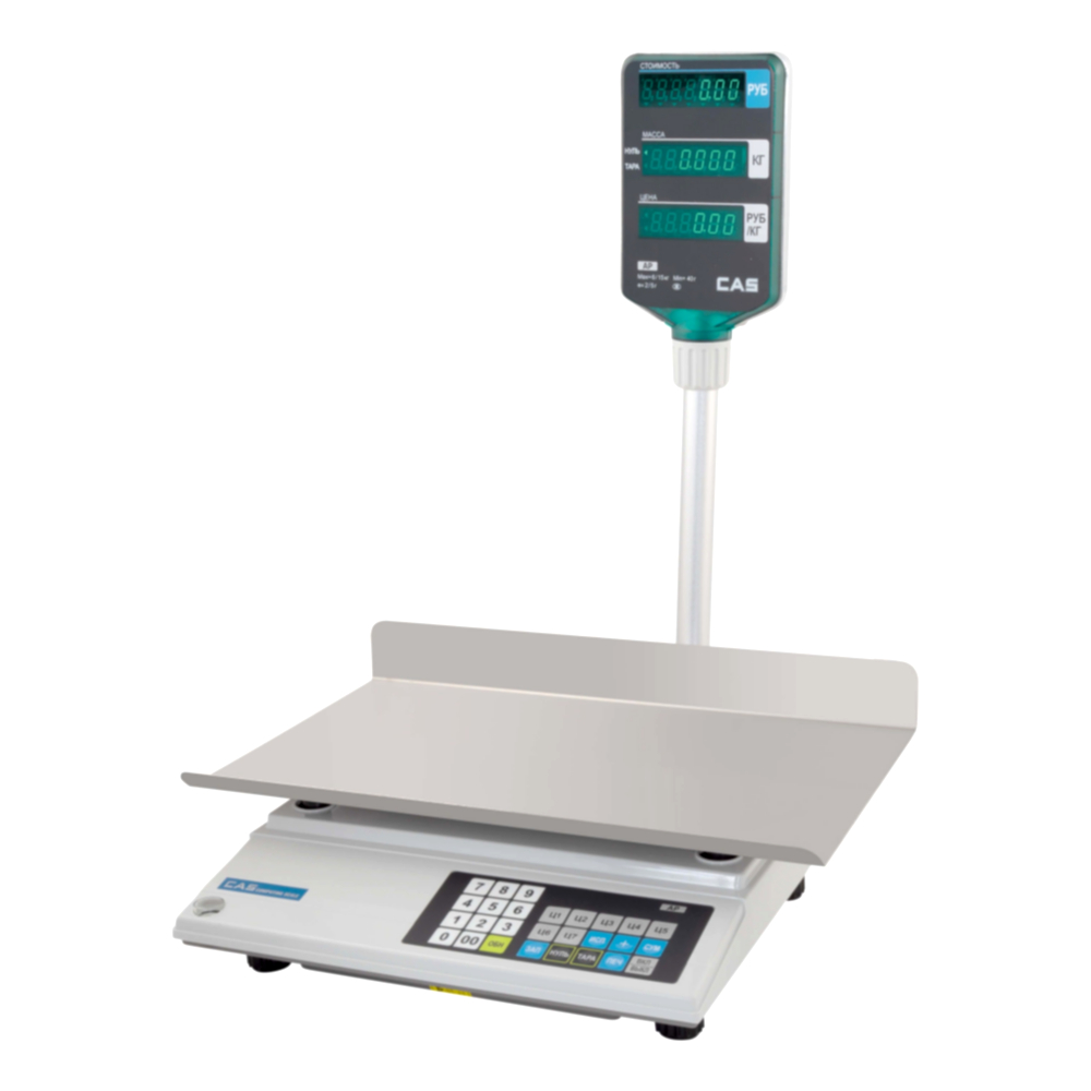 Торговые весы CAS AP-1 c интерфейсом RS 232 и памятью Торговые весы CAS AP-1 c интерфейсом RS 232 и памятью